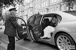 Bride arrives at London wedding