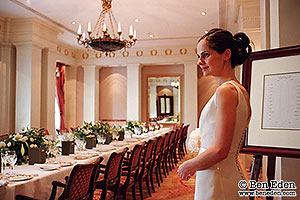 Reportage photography of the beginning of a wedding luncheon in London